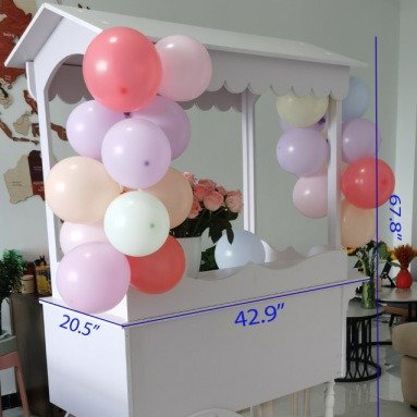 wooden collapsible flower exhibit stand wheels parties decoration Movable birthday party dessert cake White Acrylic Candy Cart