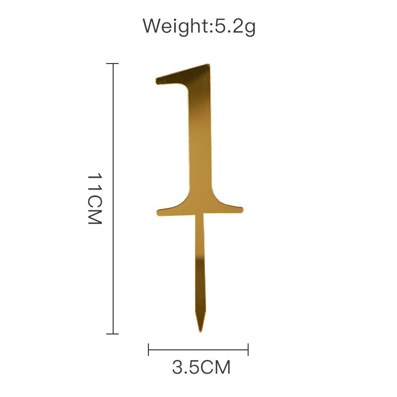 High Quality Acrylic Numbers Cake Toppers Gold Number Cake Topper Number Birthday Party Dessert Table Cake Decoration
