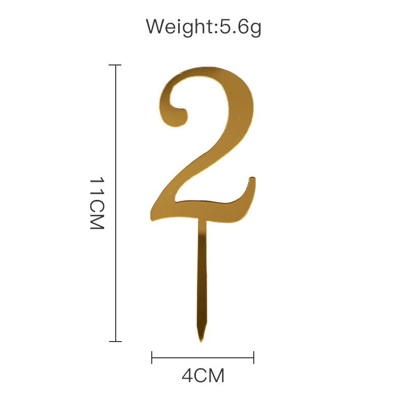 High Quality Acrylic Numbers Cake Toppers Gold Number Cake Topper Number Birthday Party Dessert Table Cake Decoration