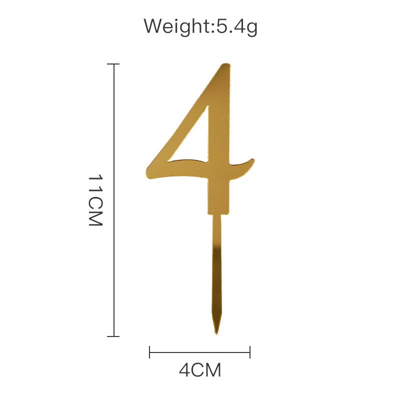 High Quality Acrylic Numbers Cake Toppers Gold Number Cake Topper Number Birthday Party Dessert Table Cake Decoration
