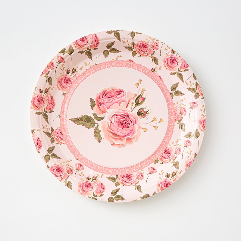 Hot Sale 7 /9 Inch Custom Color Paper Plate Disposable Cake Plate Birthday Party Dishes Plates Set For Party
