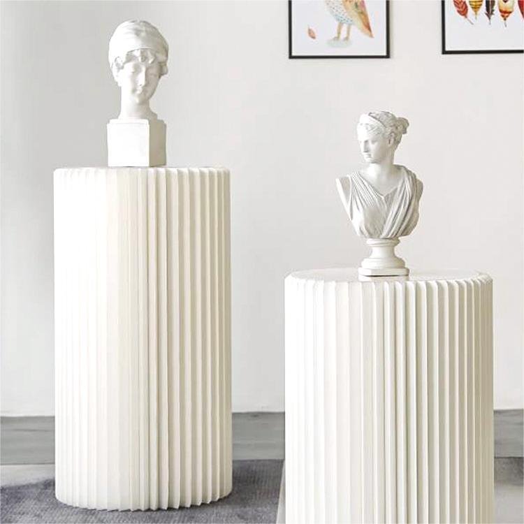 Roman Wedding Columns Paper Roman Pillar Folding Paper Pillar Column With Acrylic Lid For Wedding Table Decorations