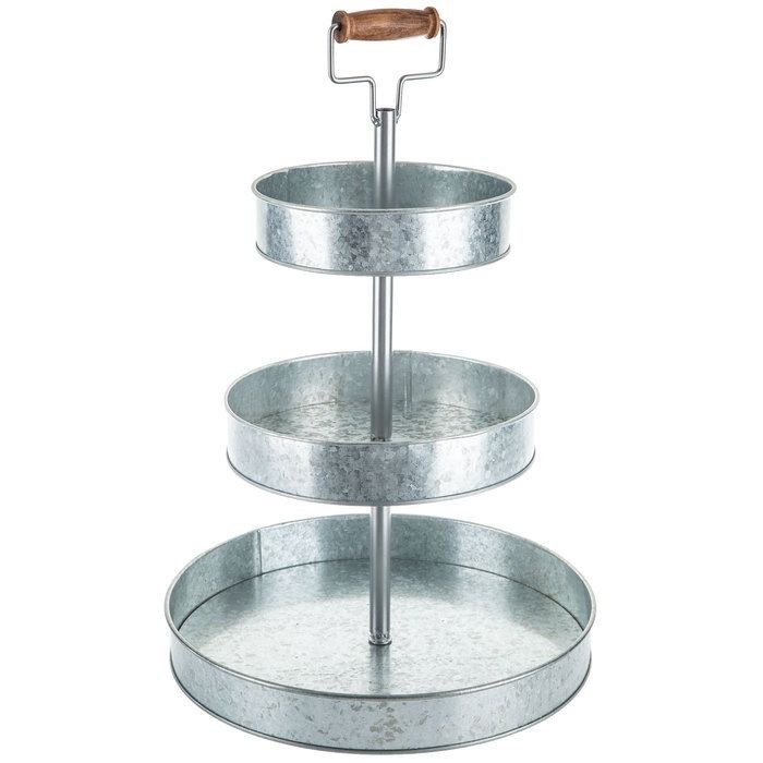 Galvanized Metal Cake Stand for Decorative Cake Decoration for Christmas Parties New Year Birthdays Father's Day Celebrations