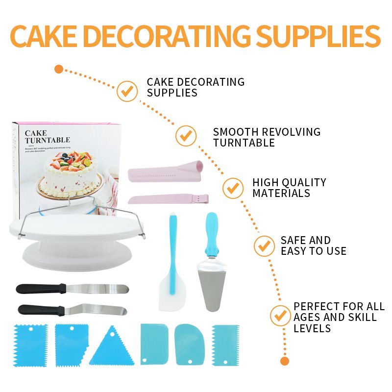 Bakest 13 Pcs Plastic Cake Decorating Tools Set Baking Equipment Set Cake Decorating Tools And Accessories For Beginners