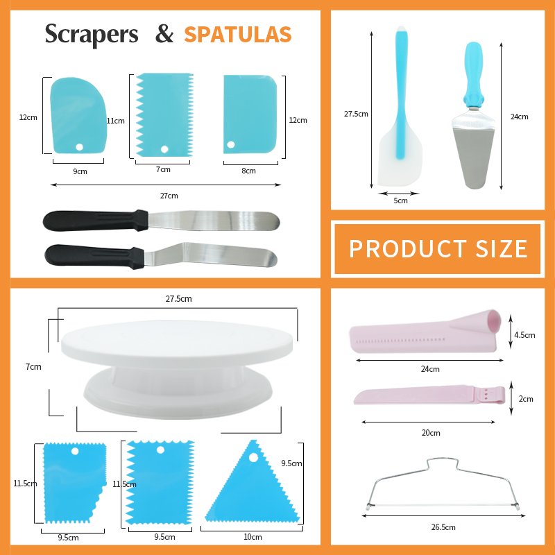 Bakest 13 Pcs Plastic Cake Decorating Tools Set Baking Equipment Set Cake Decorating Tools And Accessories For Beginners