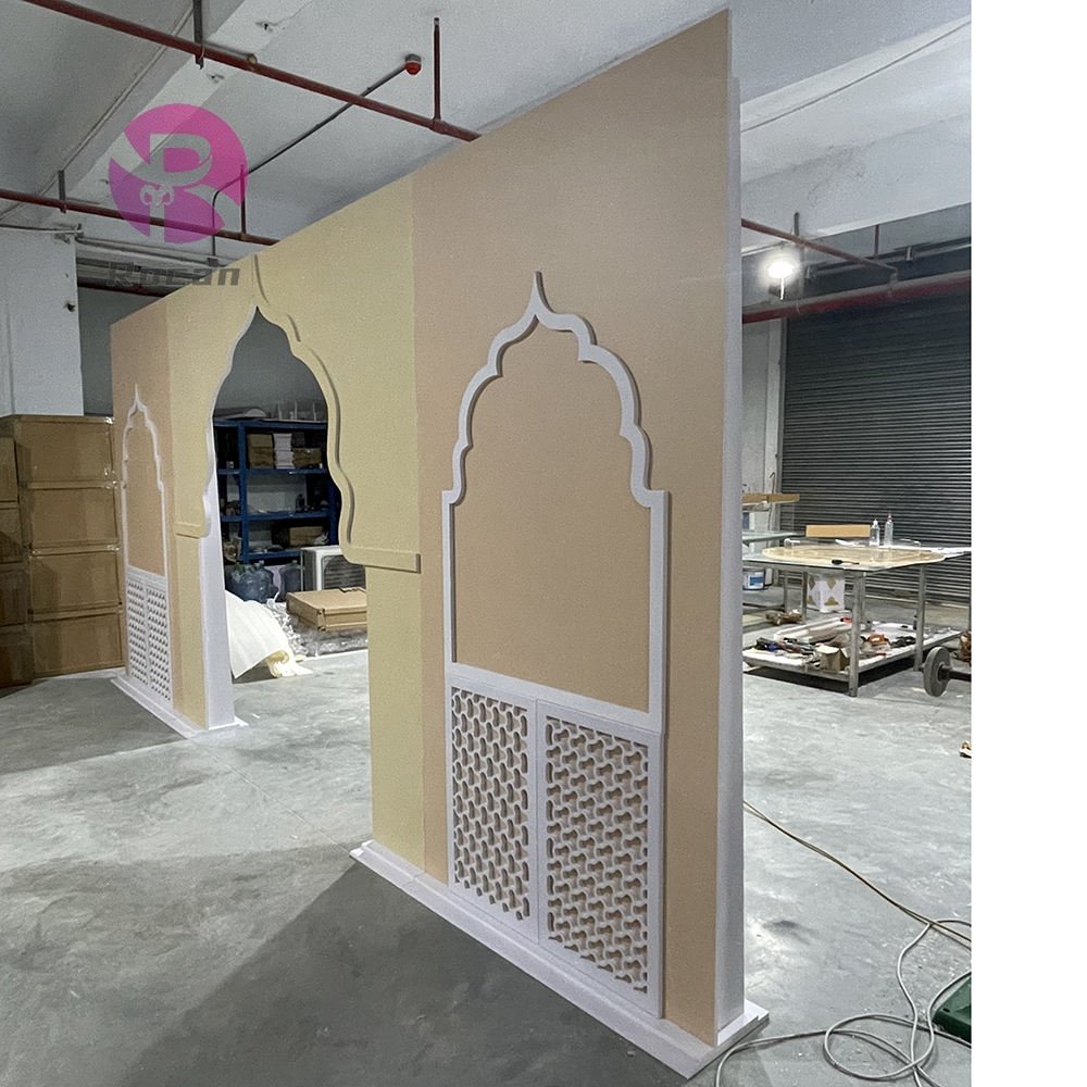 Gold Backdrop Stand Arch Display Rack White Acrylic Backdrop for Wedding Events Stage other party decorations Supplies
