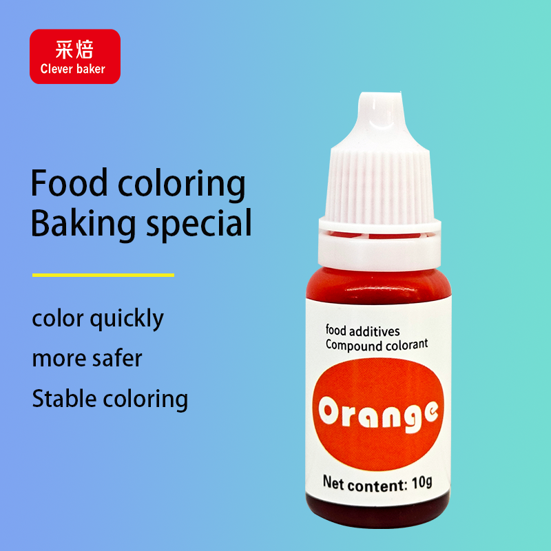Hot Sale Orange Edible Food Dye Liquid Cake Coloring Colorant in Halal Bottle Packaging