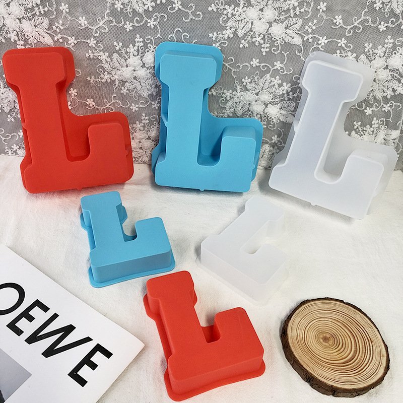 Big Large Abc Alphabetic Mould Jumbo Giant Individual Letter Resin Silicone Alphabet Letter Mold For Kitchen DIY Cake Baking