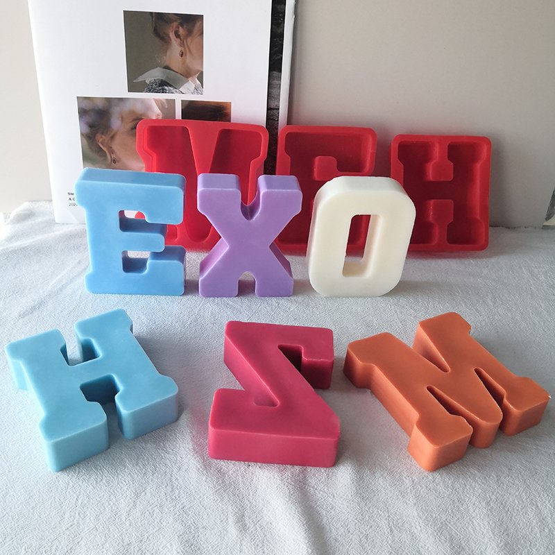 Big Large Abc Alphabetic Mould Jumbo Giant Individual Letter Resin Silicone Alphabet Letter Mold For Kitchen DIY Cake Baking