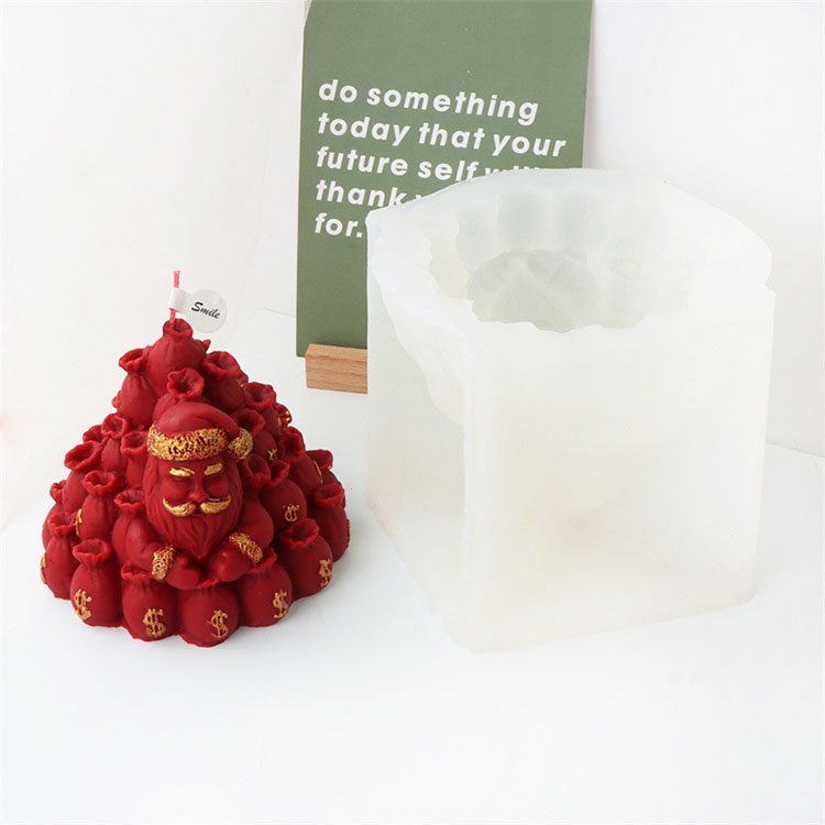 YS Christmas Blessing Bag Silicone Candle Molds Santa Claus Christmas Decorations Casting Mould DIY Aromatherapy Candle Making
