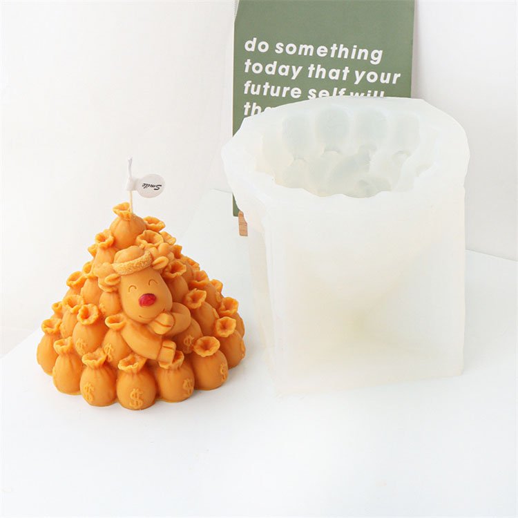 YS Christmas Blessing Bag Silicone Candle Molds Santa Claus Christmas Decorations Casting Mould DIY Aromatherapy Candle Making