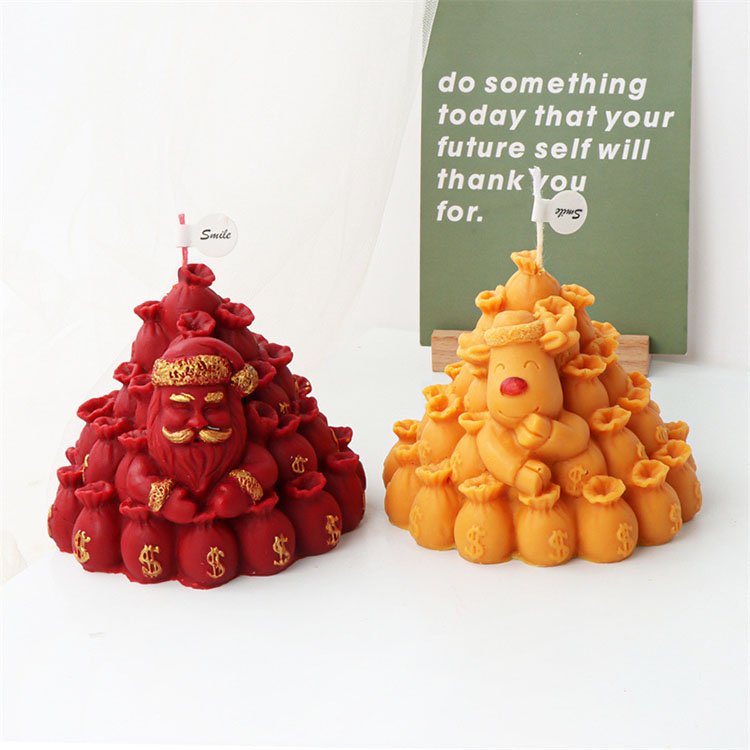 YS Christmas Blessing Bag Silicone Candle Molds Santa Claus Christmas Decorations Casting Mould DIY Aromatherapy Candle Making
