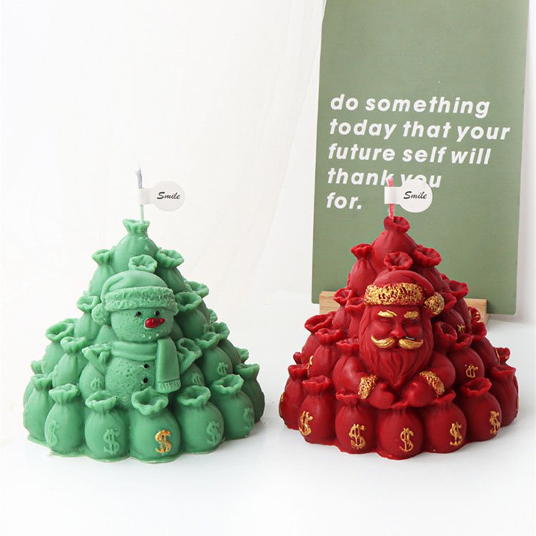 YS Christmas Blessing Bag Silicone Candle Molds Santa Claus Christmas Decorations Casting Mould DIY Aromatherapy Candle Making