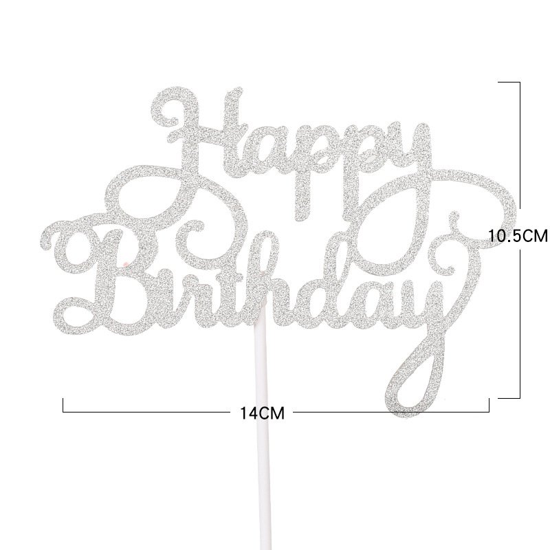 Wholesale Stock Factory Price Happy Birthday Cake Toppers Paper Cake Topper Decoration