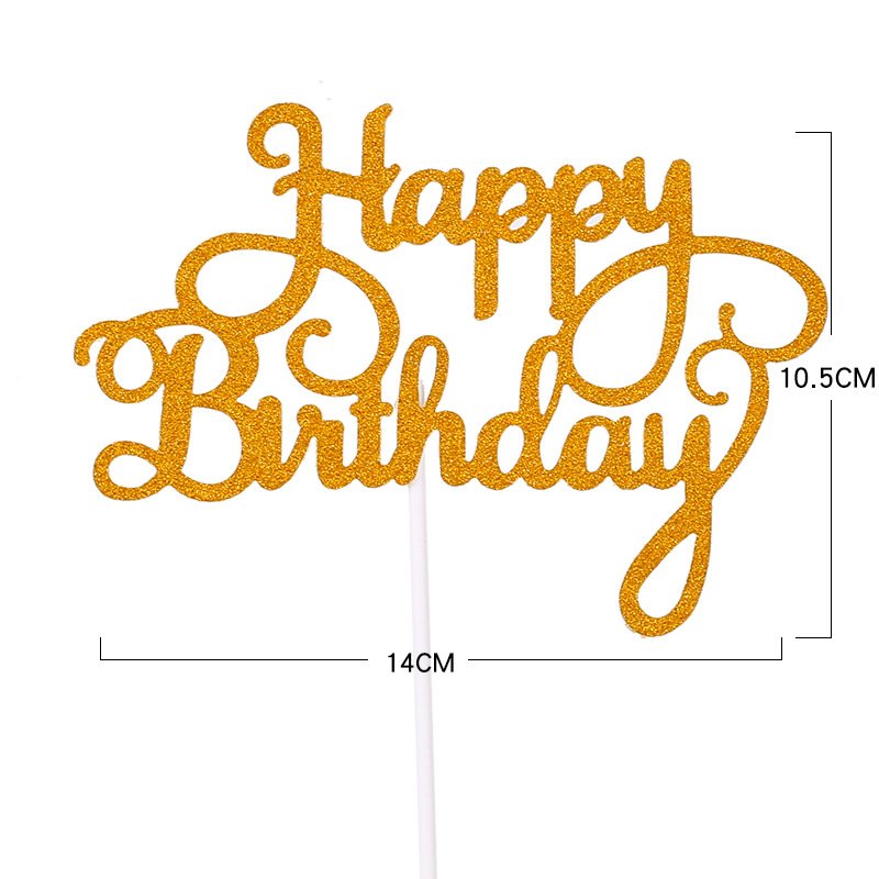 Wholesale Stock Factory Price Happy Birthday Cake Toppers Paper Cake Topper Decoration