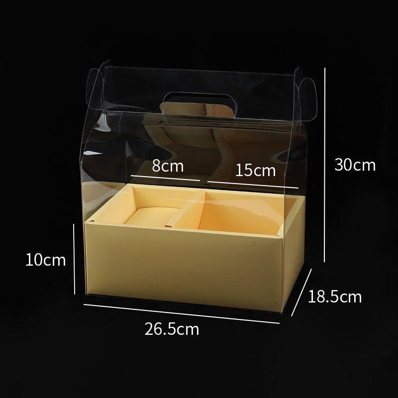 Flower cake box Christmas Valentine's creative floral gift box hand-held transparent baking cake gift box suppliers