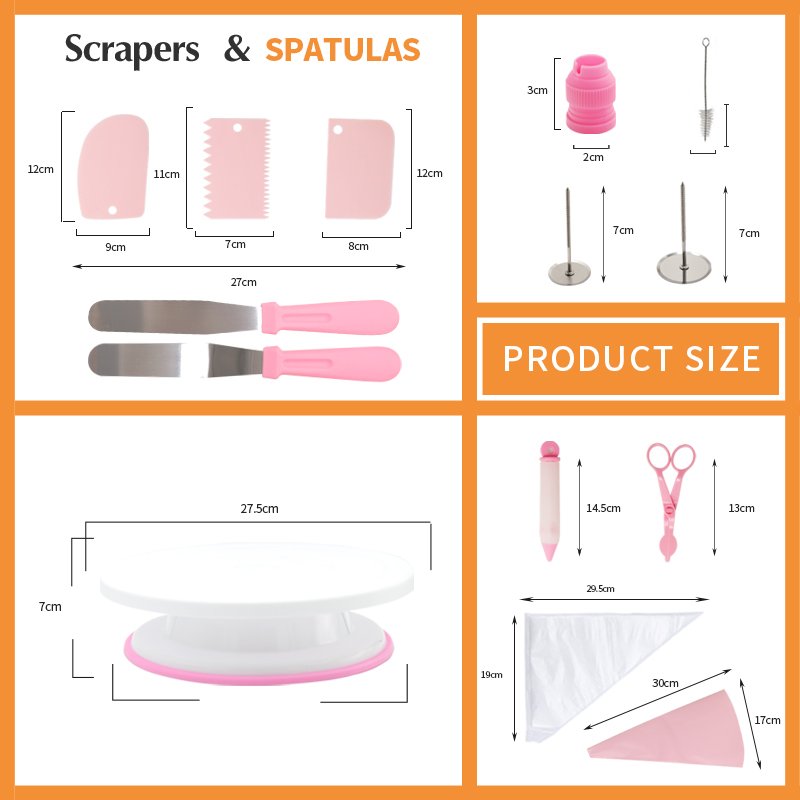 Bakest 73 Pcs Plastic Tools Set Cake Decorating Supplies Cake Handmade Baking PC Pastry Tools Nozzles Piping Tips Kit Sets