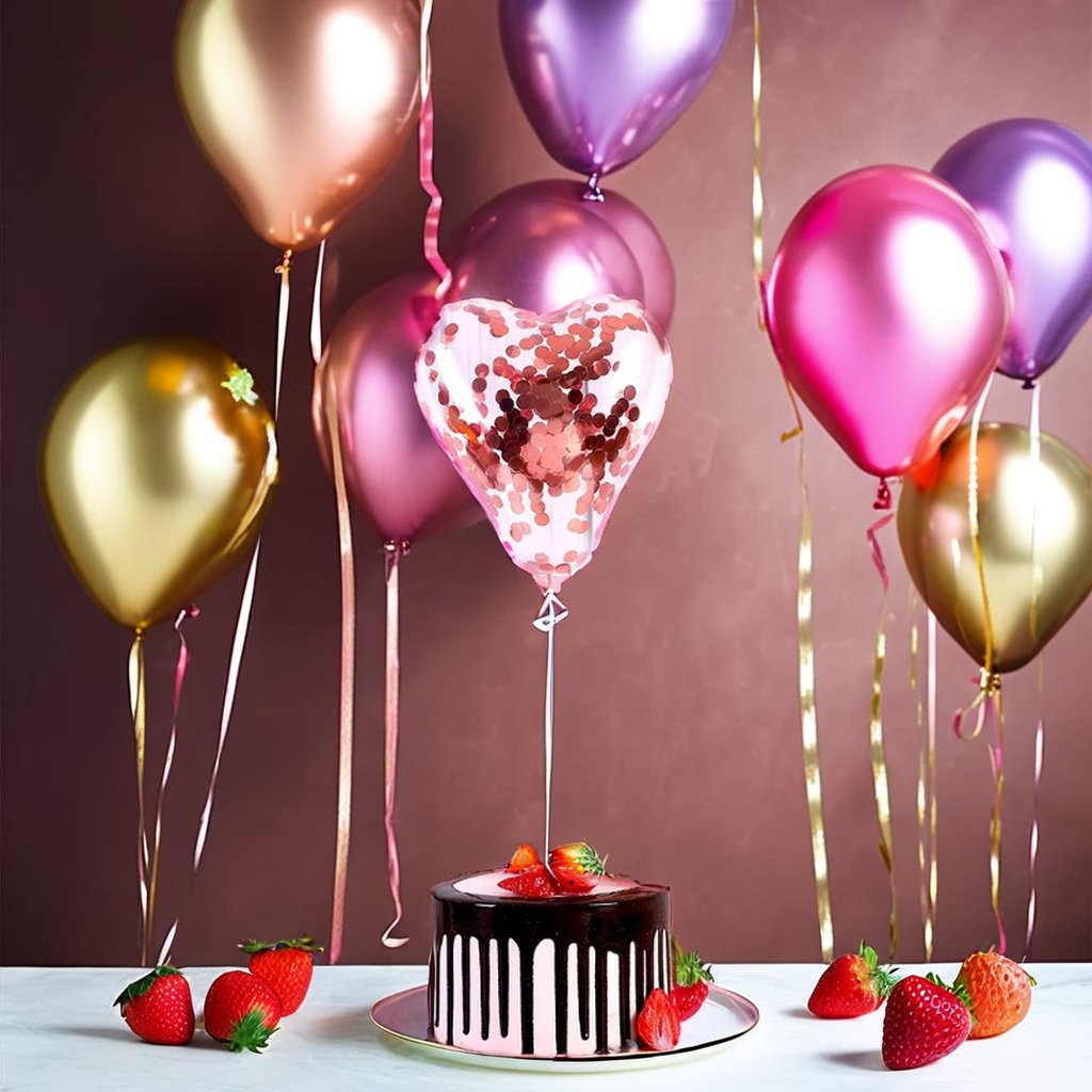 6\" Sequin Balloon for Birthday Party Decorations Dessert Table Plug-In 10 Pack Cake Decorating Supplies