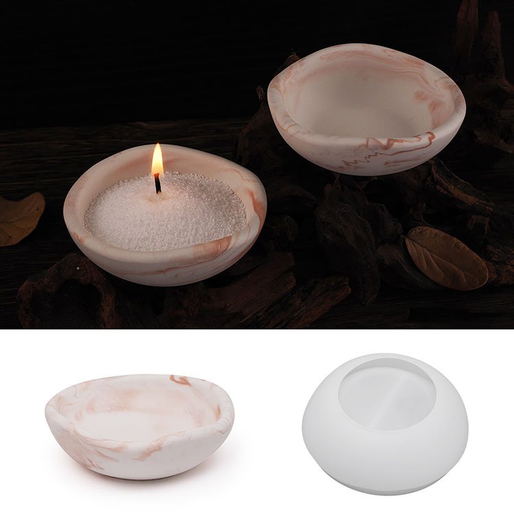 Mini Irregular Bowl Silicone Mold Soybean Wax Candle Container Storage Box Casting Mould DIY Concrete Fleshy Flower Pot Making