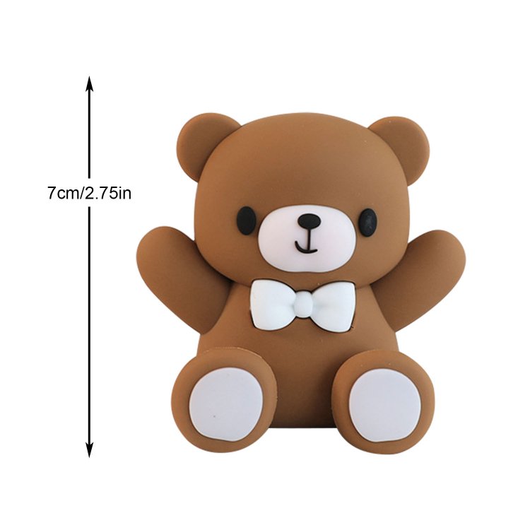 13D Bear Cake Toppers Brown Bear Cake Decorations for Boy Girl Baby Shower Birthday Party Supplies