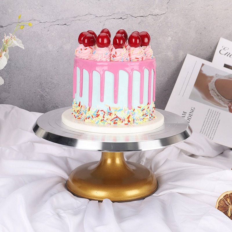 Professional Heavy Duty Metal Revolving Cake Stand Rotating Cake Turntable for Cake Cupcake Decorating Supplies