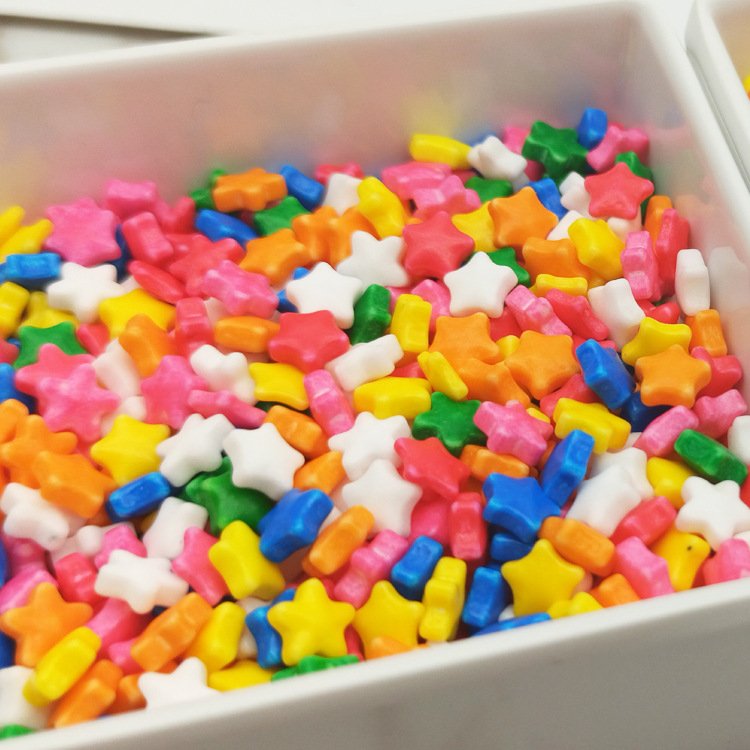 Spot Wholesale baking ingredient Star Heart shape sugar pearls 500g bag Valentine Day cake decor supplies sugar beads sprinkles