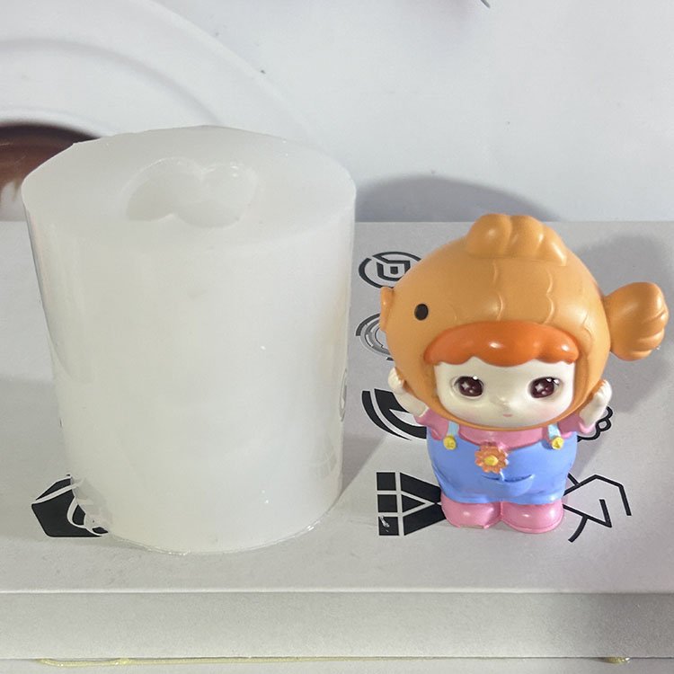 YS Cartoon Character Bee Panda Candle Silicone Mold DIY Key chain Creative Handmade Figure Doll Car Ornament Home Tabletop Decor