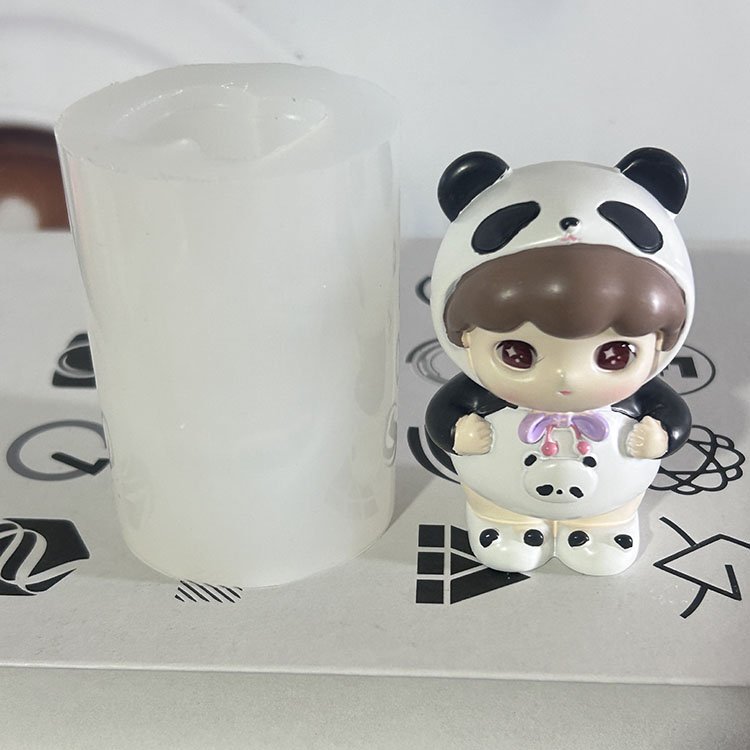 YS Cartoon Character Bee Panda Candle Silicone Mold DIY Key chain Creative Handmade Figure Doll Car Ornament Home Tabletop Decor