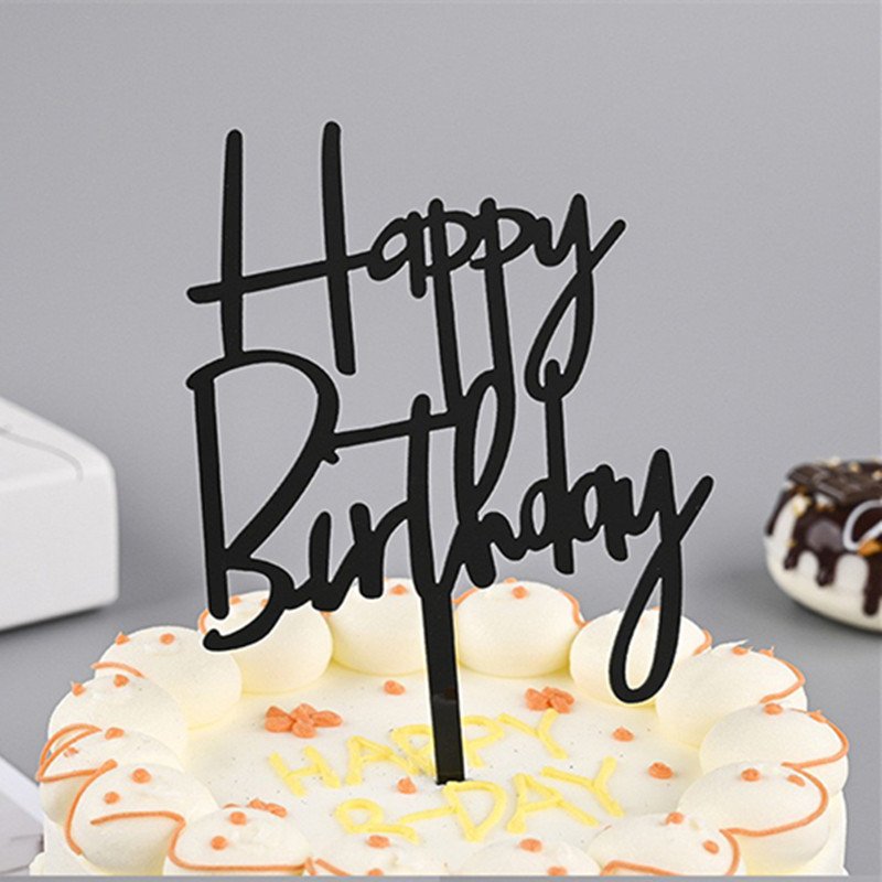Happy Birthday Cake Topper Acrylic Cake Decoration Party Supplies Birthday Cake Topper