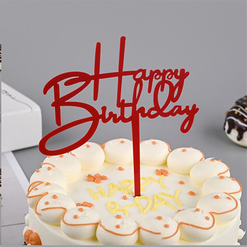 Happy Birthday Cake Topper Acrylic Cake Decoration Party Supplies Birthday Cake Topper