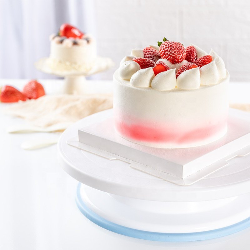 Cake Decorating Kit Baking Cake Turntable with 2 Frosting Straight Angled Spatula 3 Icing Smooth Scraper Baking Accessories Tool