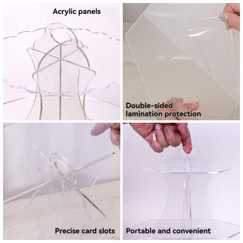 Customized Acrylic Cake Display Stand Transparent Round Dessert Three-Layer Display Stand For Birthday Party Decoration