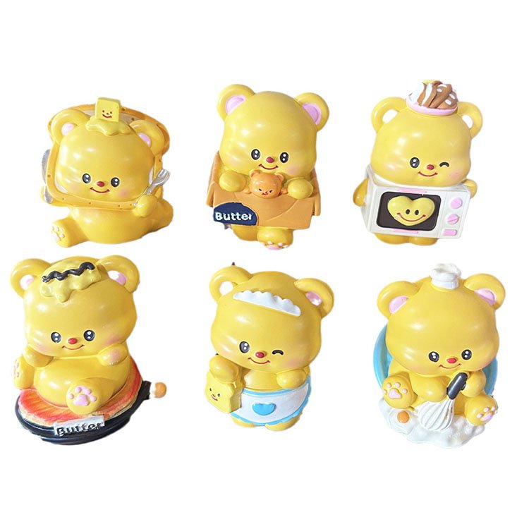 YS Butter Bear Series Silicone Mold DIY Scented Candles Ornament Cartoon Doll Handmade Key buckle Desktop Decor Birthday Gift