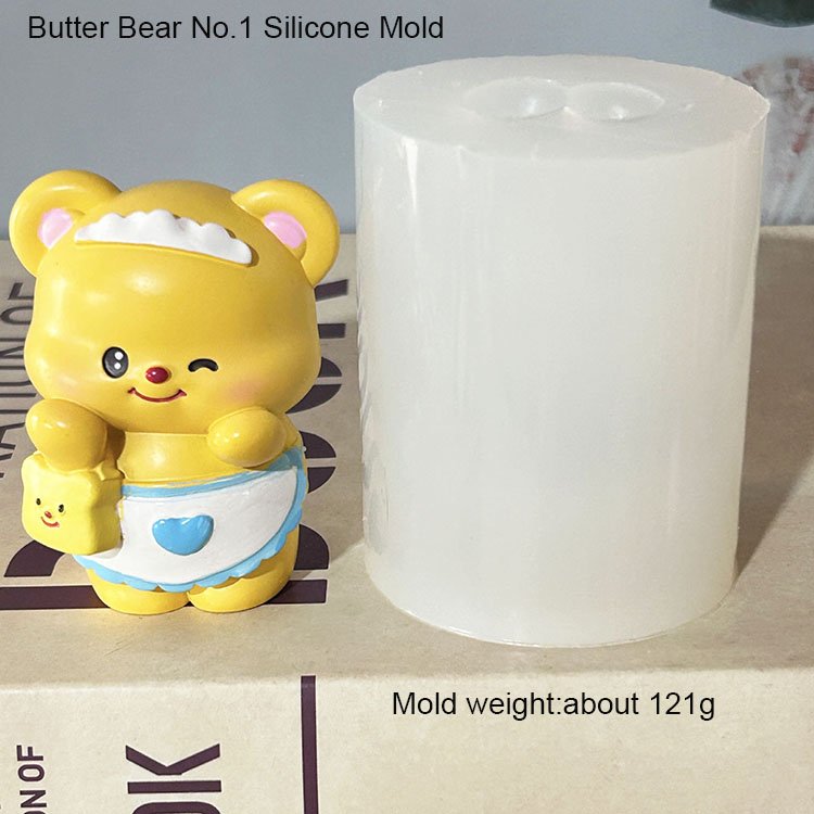 YS Butter Bear Series Silicone Mold DIY Scented Candles Ornament Cartoon Doll Handmade Key buckle Desktop Decor Birthday Gift