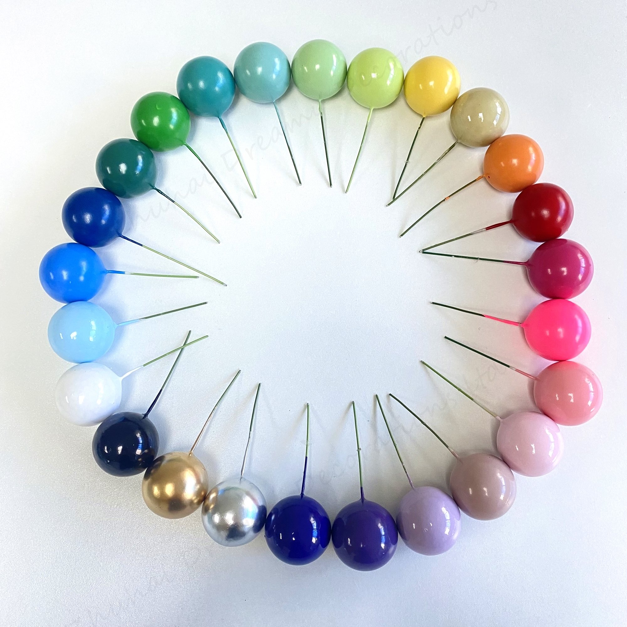 20pcs/bag 2 2.5 3 4cm Mixed Faux Balls Gold Silver Pink Blue Ball Happy Birthday Cake Topper Cake Decoration for Cake Supplies