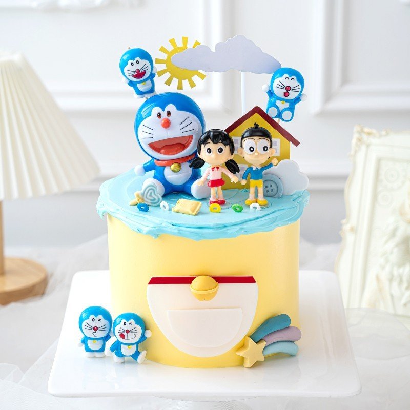 Hot Selling Standing posture plastics doraemon toy birthday Cake Decoration Topper Toys wholesale