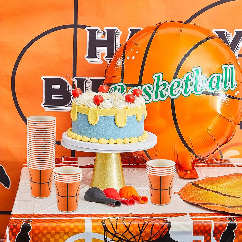 Basketball Theme Party Tableware Set Basketball Party Decoration Disposable Plates Party Supplies 80PCS