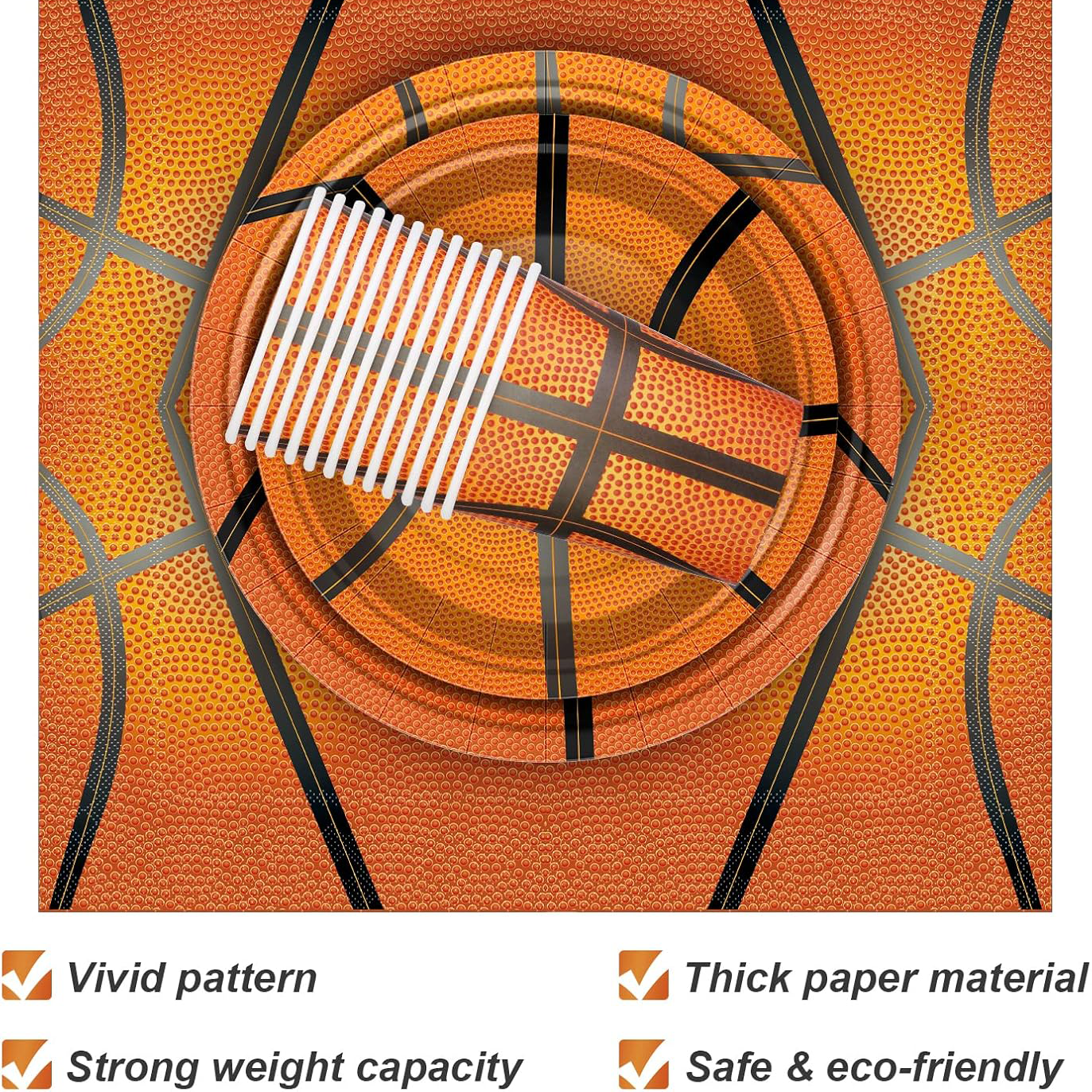 Basketball Theme Party Tableware Set Basketball Party Decoration Disposable Plates Party Supplies 80PCS