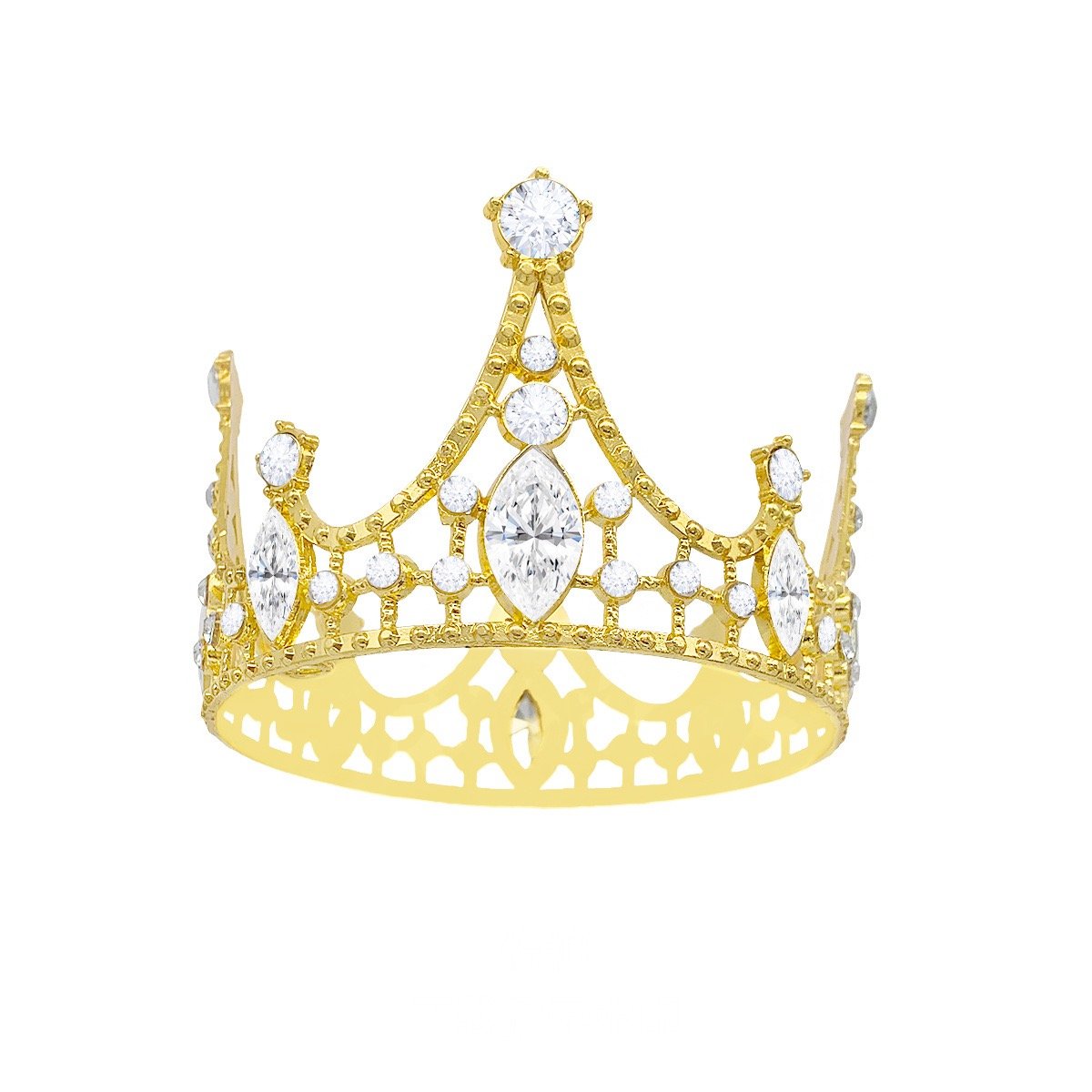 Wholesale Mini Pearl Crown Tiara Small Princess Headpiece with Rhinestones for Baby Shower and Party Cake Decorating Supplies