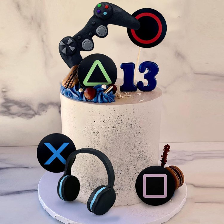 Video Game Themes Cake Toppers Headset Game Console Controller Cake Decoration Game Theme Birthday Party Supplies
