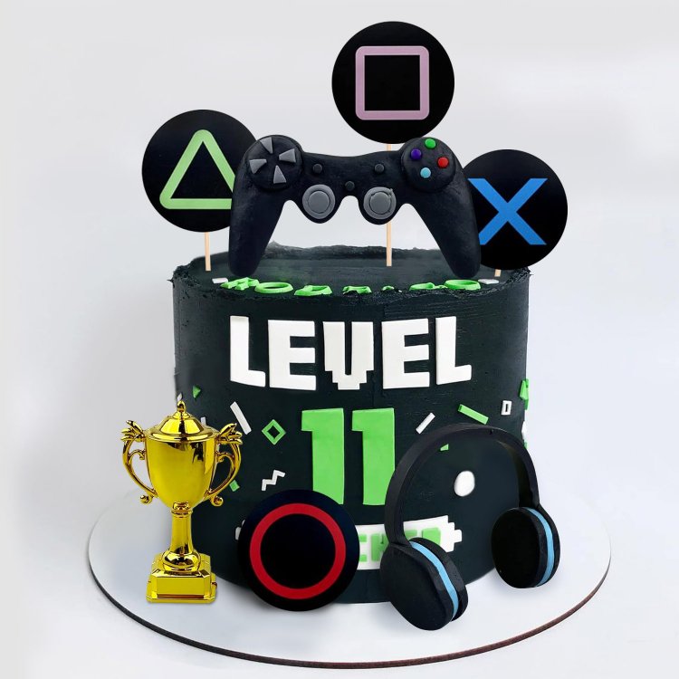 Video Game Themes Cake Toppers Headset Game Console Controller Cake Decoration Game Theme Birthday Party Supplies
