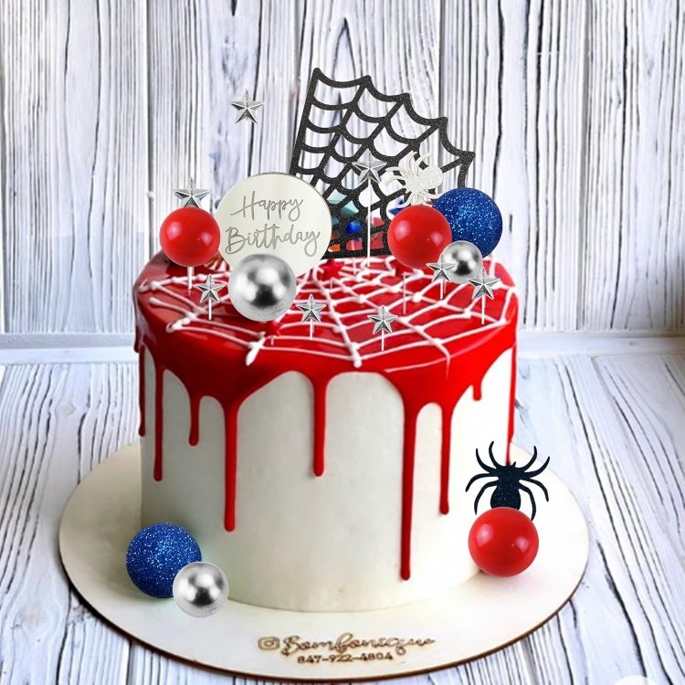 Halloween Spider Cake Topper Boys Men's Birthday Parties Baby Showers Featuring Spider Web Balls Stars Christmas Supplies