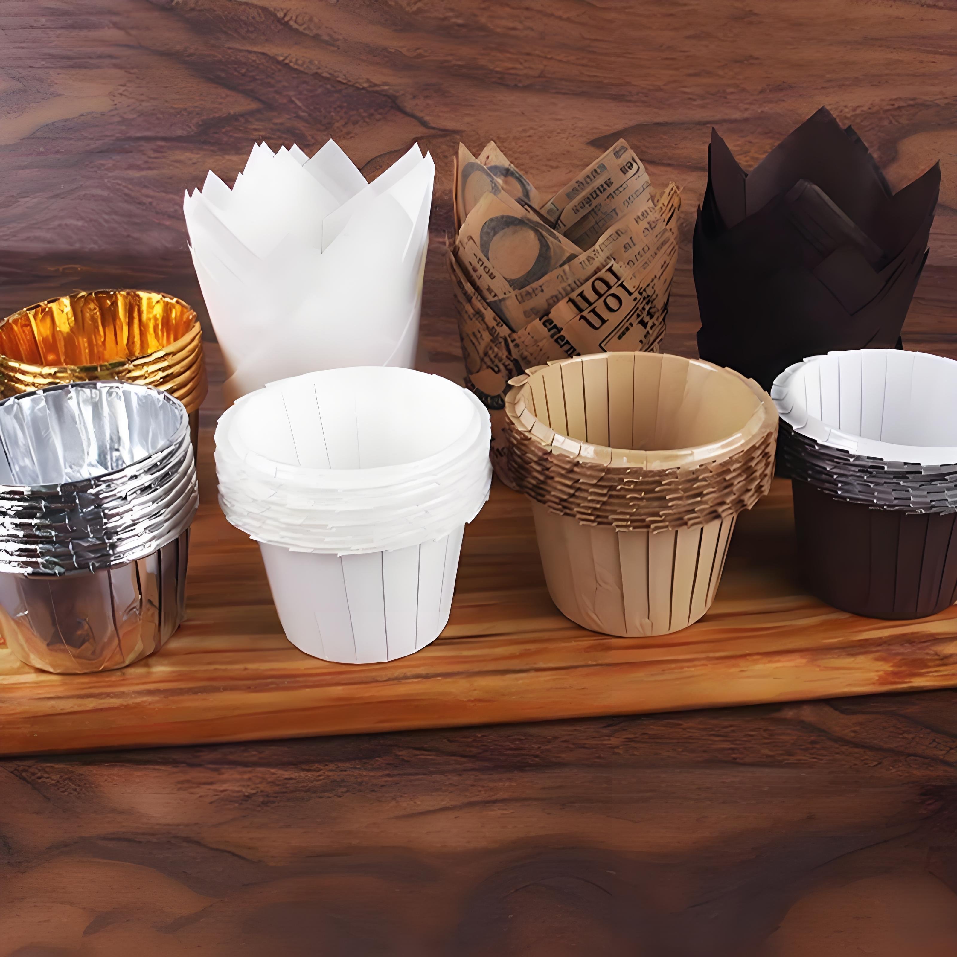 Hot Products Bakery supply single wall pleated white glassine paper for cupcake liners