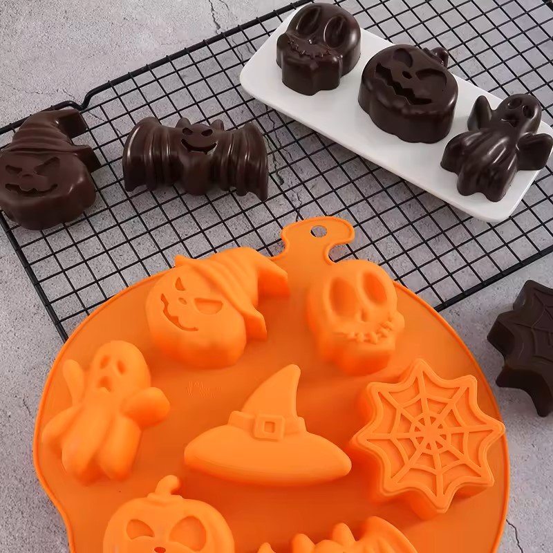 Halloween Supplies Pumpkin Shape Silicone Mold Baking Cake Pastry Tools Cake Decorating Tools Funny Shape Halloween Silicon Mold