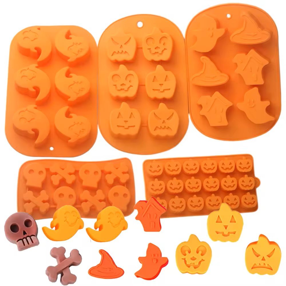 Halloween Supplies Pumpkin Shape Silicone Mold Baking Cake Pastry Tools Cake Decorating Tools Funny Shape Halloween Silicon Mold