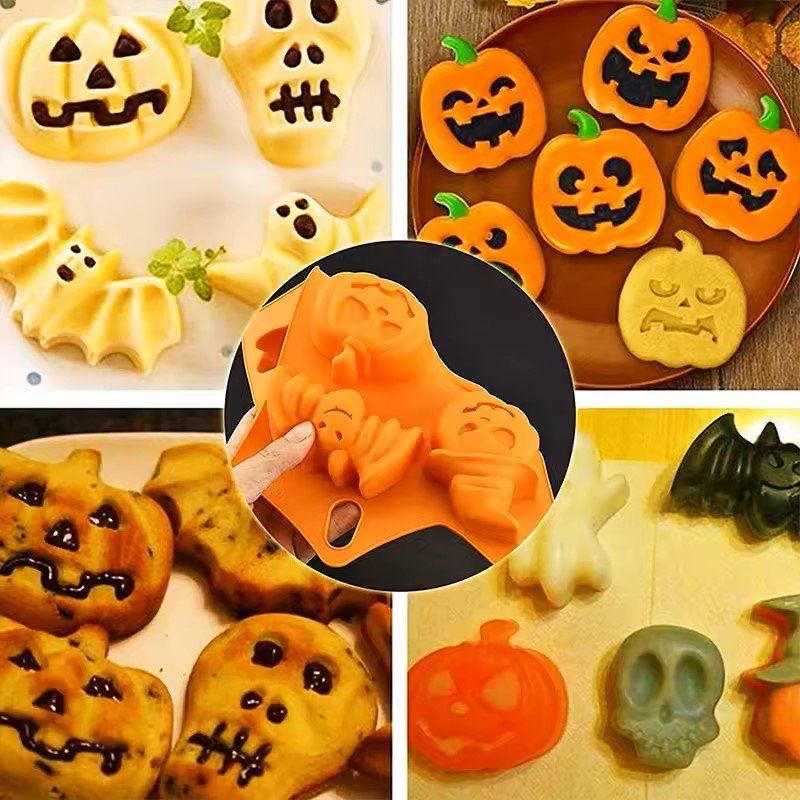 Halloween Supplies Pumpkin Shape Silicone Mold Baking Cake Pastry Tools Cake Decorating Tools Funny Shape Halloween Silicon Mold