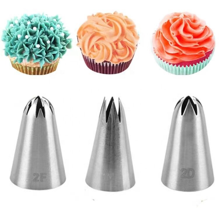 1M 2D 2A 1A 4B piping nozzles pipe tube metal tips stainless steel mold for cake ice cream chocolate art drawing cupcake making