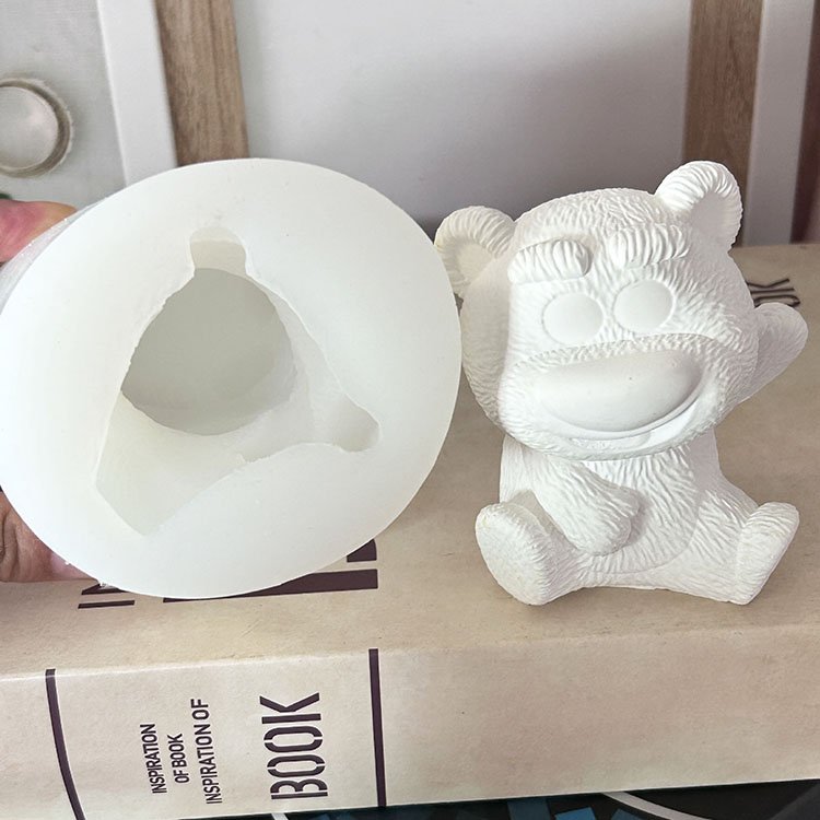 YS 3D Cartoon Bear Candle Silicone Mold Handmade Bear Shape Aromatherapy Candle Gypsum Making Resin Mould Craft Home Decor Gift