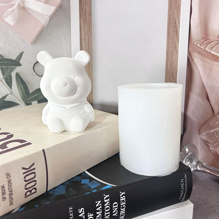 YS 3D Cartoon Bear Candle Silicone Mold Handmade Bear Shape Aromatherapy Candle Gypsum Making Resin Mould Craft Home Decor Gift