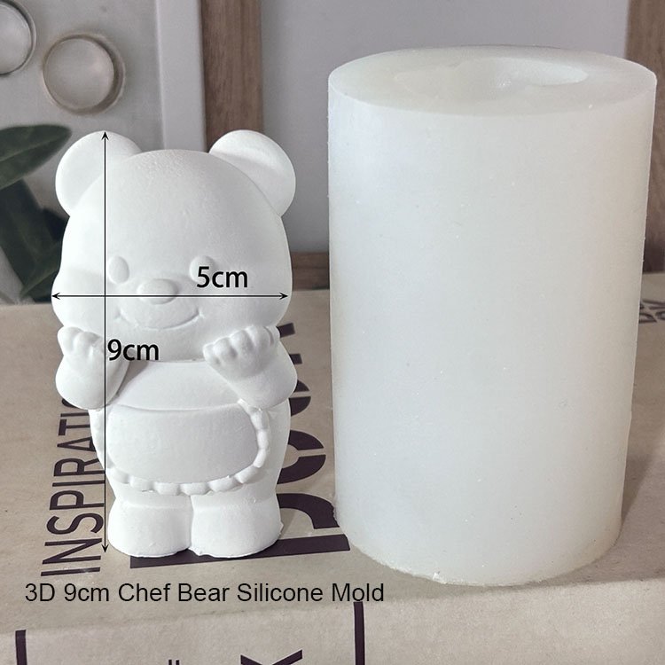 YS 3D Cartoon Bear Candle Silicone Mold Handmade Bear Shape Aromatherapy Candle Gypsum Making Resin Mould Craft Home Decor Gift